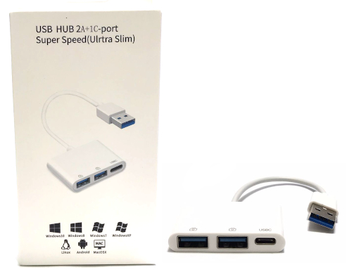USB 3.0 3-in-1 Hub (2xUSB 3.0 + 1xType C)
